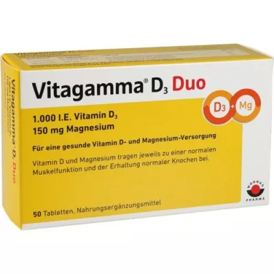 VITAGAMMA D3 Duo 1.000 I.E Vit.D3 150mg Magnes.NEM, 50 st