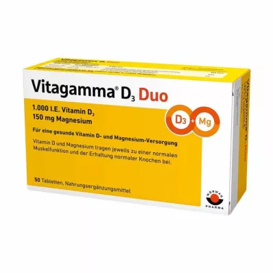 VITAGAMMA D3 Duo 1.000 I.E Vit.D3 150mg Magnes.NEM, 50 st VITAGAMMA D3 Duo 1.000 I.E Vit.D3 150mg Magnes.NEM, 50 st
