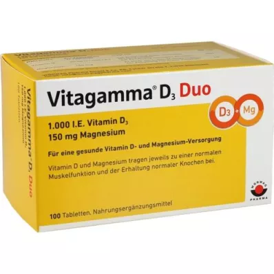 VITAGAMMA D3 Duo 1.000 I.E Vit.D3 150mg Magnes.NEM, 100 st