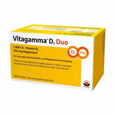 VITAGAMMA D3 Duo 1.000 I.E Vit.D3 150mg Magnes.NEM, 100 st VITAGAMMA D3 Duo 1.000 I.E Vit.D3 150mg Magnes.NEM, 100 st
