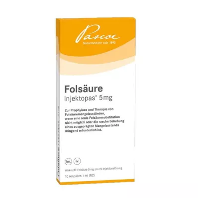 Foliumzuur Injectopas 5 mg injectieoplossing, 10 stuks Foliumzuur Injectopas 5 mg injectieoplossing, 10 stuks