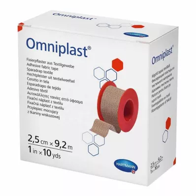 Omniplast bevestigingspleister textiel gewicht 2,5 cmx9,2 m, 1 stuk Omniplast bevestigingspleister textiel gewicht 2,5 cmx9,2 m, 1 stuk