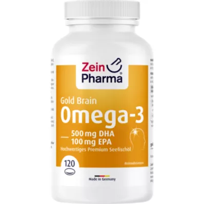 OMEGA-3 Gold Brain DHA 500mg/EPA 100mg Softgelkap, 120 stuks