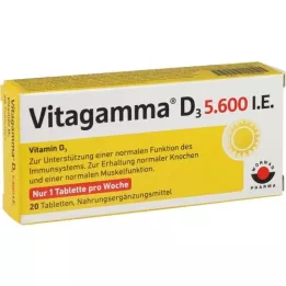 VITAGAMMA D3 5.600 I.U. Vitamine D3 NEM Tabletten, 20 st