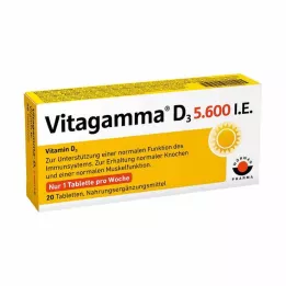 VITAGAMMA D3 5.600 I.U. Vitamine D3 NEM Tabletten, 20 st