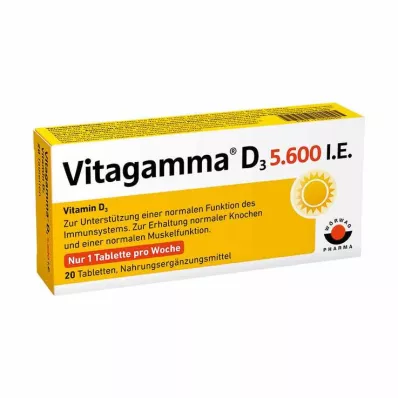 VITAGAMMA D3 5.600 I.U. Vitamine D3 NEM Tabletten, 20 st VITAGAMMA D3 5.600 I.U. Vitamine D3 NEM Tabletten, 20 st