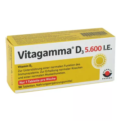 VITAGAMMA D3 5.600 I.U. vitamine D3 NEM Tabletten, 50 st VITAGAMMA D3 5.600 I.U. vitamine D3 NEM Tabletten, 50 st