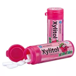 MIRADENT Xylitol kauwgom aardbei, 30 g