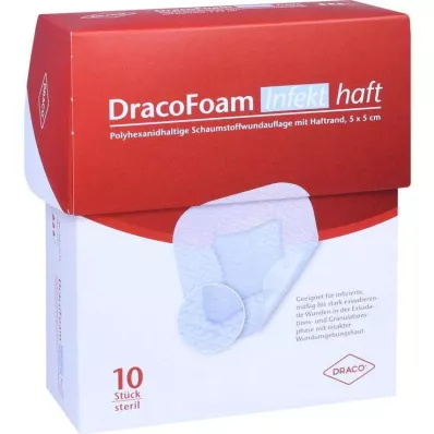 Dracofoam Infectiekleefschuim Wondafdekking 5x5 cm, 10 st Dracofoam Infectiekleefschuim Wondafdekking 5x5 cm, 10 st