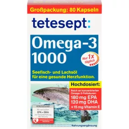 TETESEPT Omega-3 1000 Capsules, 80 Capsules