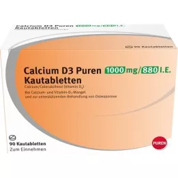 CALCIUM D3 Puren 1000 mg/880 I.U. Kauwtabletten, 90 st