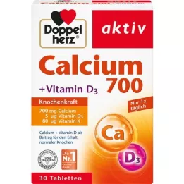 DOPPELHERZ Calcium 700+Vitamine D3 Tabletten, 30 Capsules
