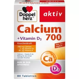 DOPPELHERZ Calcium 700+Vitamine D3 Tabletten, 80 Capsules