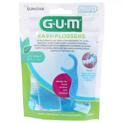 GUM Easy-Flossers gewaxte flosssticks mint + reisetui, 30 st GUM Easy-Flossers gewaxte flosssticks mint + reisetui, 30 st