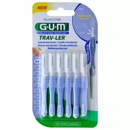 GUM TRAV-LER 0,6 mm kaarslichtblauwe interdentale rager, 6 stuks