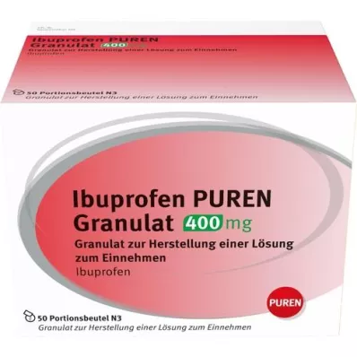 IBUPROFEN PUREN Korrels 400 mg voor de bereiding van een oplossing voor toediening, 50 st