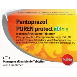 PANTOPRAZOL PUREN protect 20 mg enteric-coated tablet, 14 stuks