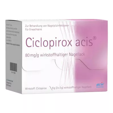 Ciclopirox acis 80 mg / g inhoud van het actieve ingrediënt. Nagellak, 6 g Ciclopirox acis 80 mg / g inhoud van het actieve ingrediënt. Nagellak, 6 g