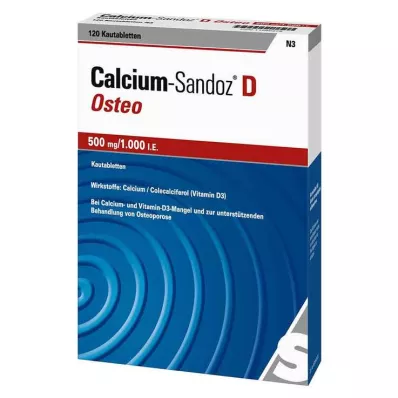 Calcium Sandoz D Osteo 500 mg / 1.000 IE kauwtabletten, 120 stuks