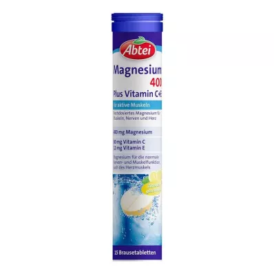 Abbey Magnesium 400 Plus Vitamine C + E bruistabletten, 15 st Abbey Magnesium 400 Plus Vitamine C + E bruistabletten, 15 st