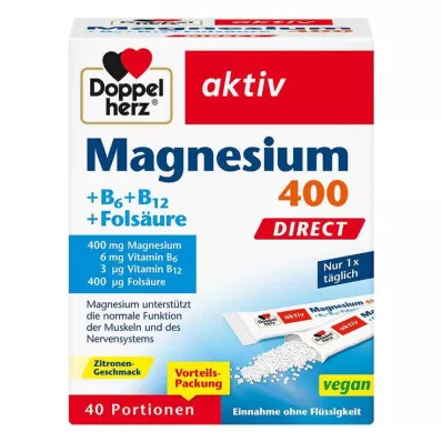 Doppelherz Magnesium + B-vitamines directe korrels, 40 stuks Doppelherz Magnesium + B-vitamines directe korrels, 40 stuks