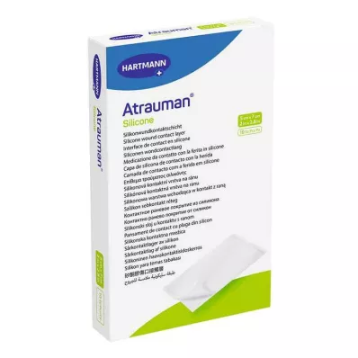 ATRAUMAN Steriele siliconen kompressen van 5x7 cm, 10 stuks
