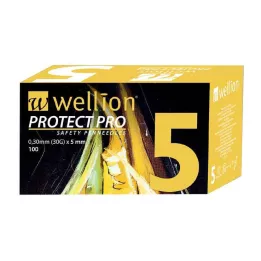 WELLION PROTECT PRO Veiligheidspennen-naalden 30 G 5 mm, 100 stuks