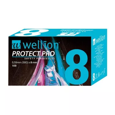 Wellion Protect Pro Veiligheidspennaalden 30 G 8 mm, 100 st Wellion Protect Pro Veiligheidspennaalden 30 G 8 mm, 100 st