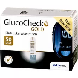 GLUCOCHECK GOLD Bloedglucoseteststrips, 50 stuks