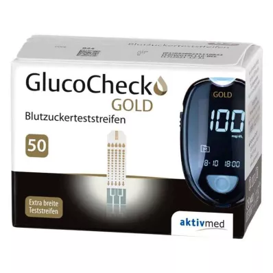 GLUCOCHECK GOLD Bloedglucoseteststrips, 50 stuks GLUCOCHECK GOLD Bloedglucoseteststrips, 50 stuks