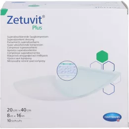 ZETUVIT Plus extra sterk absorberend kompres, steriel 20x40 cm, 10 stuks