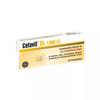 CEFAVIT D3 7.000 I.U. filmomhulde tabletten, 20 st CEFAVIT D3 7.000 I.U. filmomhulde tabletten, 20 st