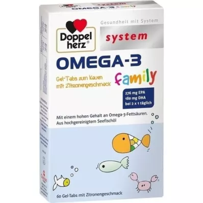 DOPPELHERZ Omega-3 gel tabs familiesysteem, 60 stuks