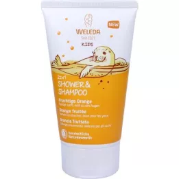 WELEDA Kids 2in1 Douche &amp; Shampoo Fruity Sinaasappel, 150 ml