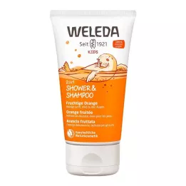 WELEDA Kids 2in1 Douche &amp; Shampoo Fruity Sinaasappel, 150 ml