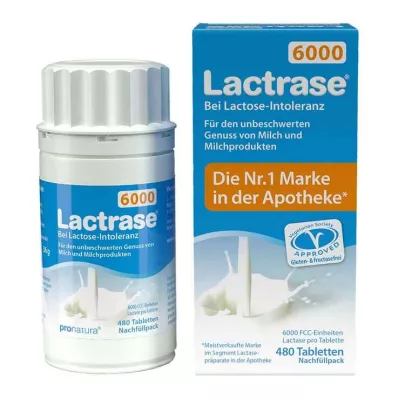 Lactrase 6.000 FCC tabletten klikdispenser navulverpakking, 480 st
