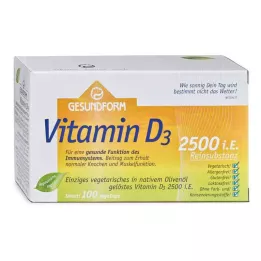 GESUNDFORM Vitamine D3 2.500 I.U. Vega-Caps, 100 st