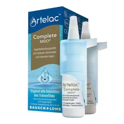 Artelac Complete MDO oogdruppels voor droge/waterige ogen, 2X10 ml