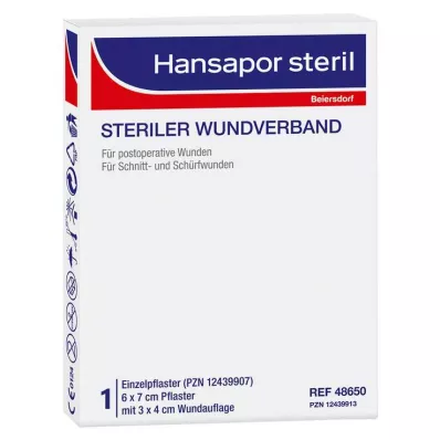 HANSAPOR steriel wondverband 6x7 cm, 1 st HANSAPOR steriel wondverband 6x7 cm, 1 st