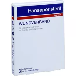 HANSAPOR steriel wondverband 6x7 cm, 3 stuks