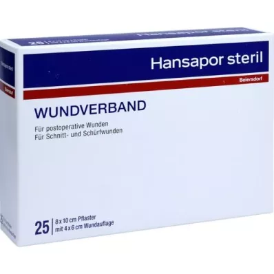 HANSAPOR steriel wondverband 8x10 cm, 25 stuks