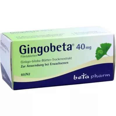 GINGOBETA 40 mg filmomhulde tabletten, 60 st