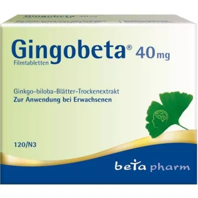 Gingobeta 40 mg filmomhulde tabletten, 120 stuks Gingobeta 40 mg filmomhulde tabletten, 120 stuks