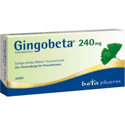 Gingobeta 240 mg filmomhulde tabletten, 30 stuks Gingobeta 240 mg filmomhulde tabletten, 30 stuks