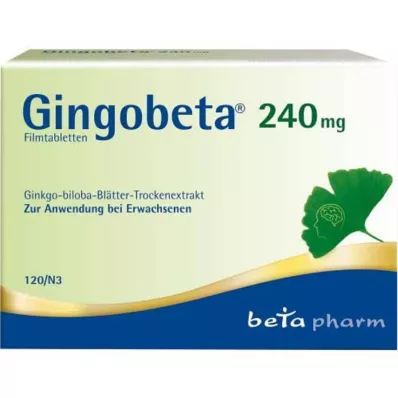 GINGOBETA 240 mg filmomhulde tabletten, 120 stuks GINGOBETA 240 mg filmomhulde tabletten, 120 stuks