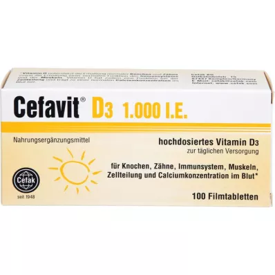 CEFAVIT D3 1000 I.U. filmomhulde tabletten, 100 st