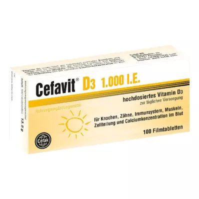 CEFAVIT D3 1000 I.U. filmomhulde tabletten, 100 st CEFAVIT D3 1000 I.U. filmomhulde tabletten, 100 st
