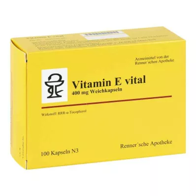 VITAMIN E VITAL 400 mg Rennersche Apotheke Soft C., 100 st