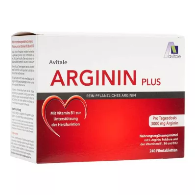 Arginine plus vitamine B1 + B6 + B12 + foliumzuur filmomhulde tabletten, 240 stuks Arginine plus vitamine B1 + B6 + B12 + foliumzuur filmomhulde tabletten, 240 stuks
