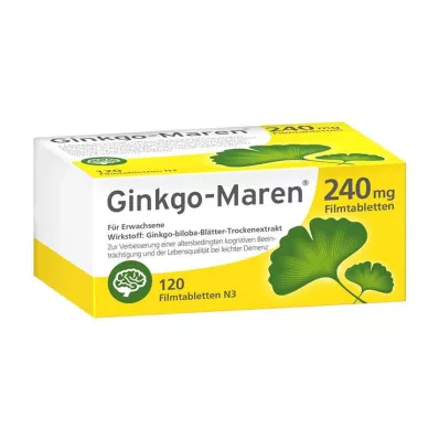 Ginkgo-Maren 240 mg filmomhulde tabletten, 120 stuks Ginkgo-Maren 240 mg filmomhulde tabletten, 120 stuks